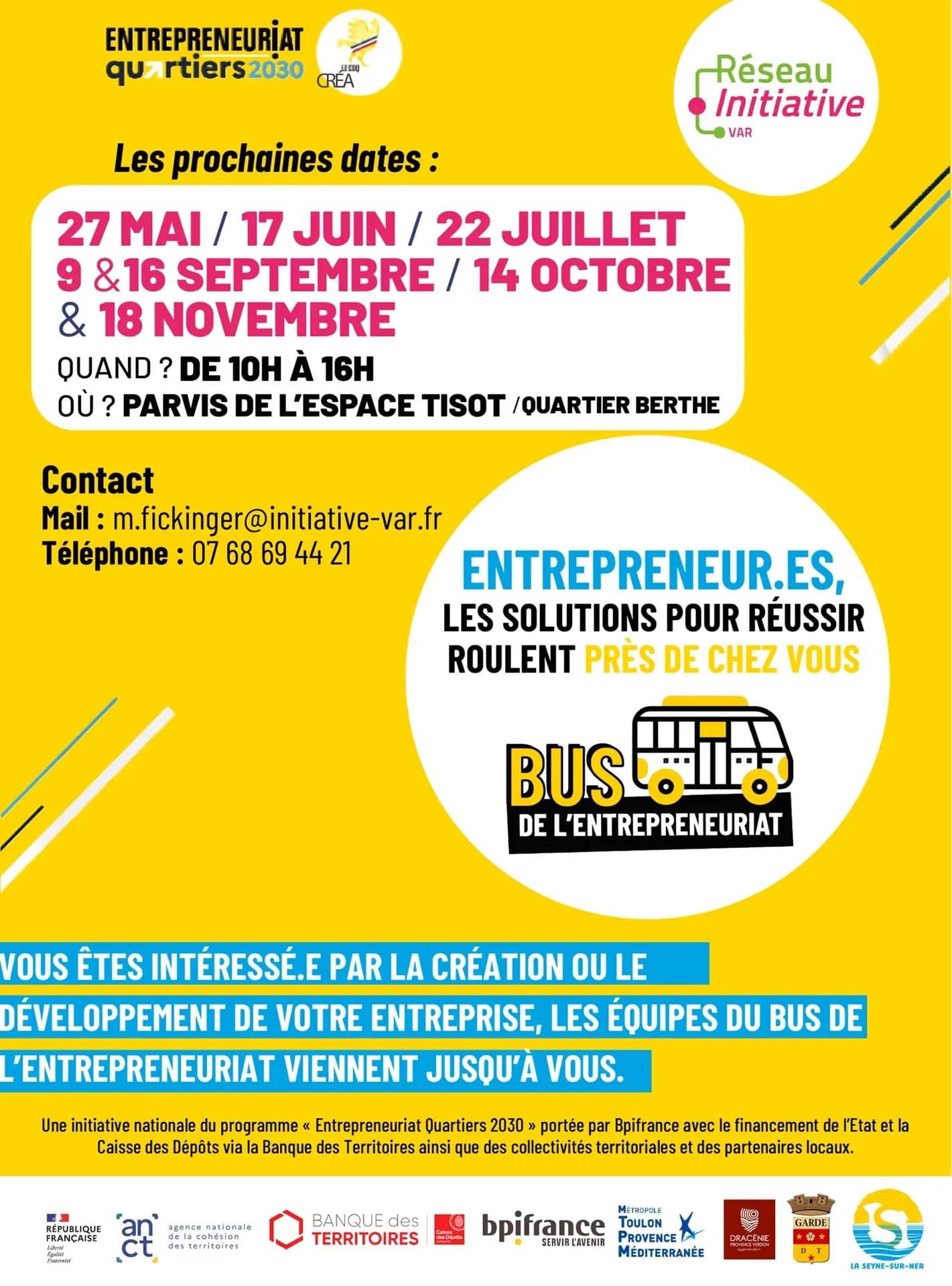 LA SEYNE-SUR-MER : Entrepreneuriat – Un bus pour accompagner les créateurs d’entreprise des
