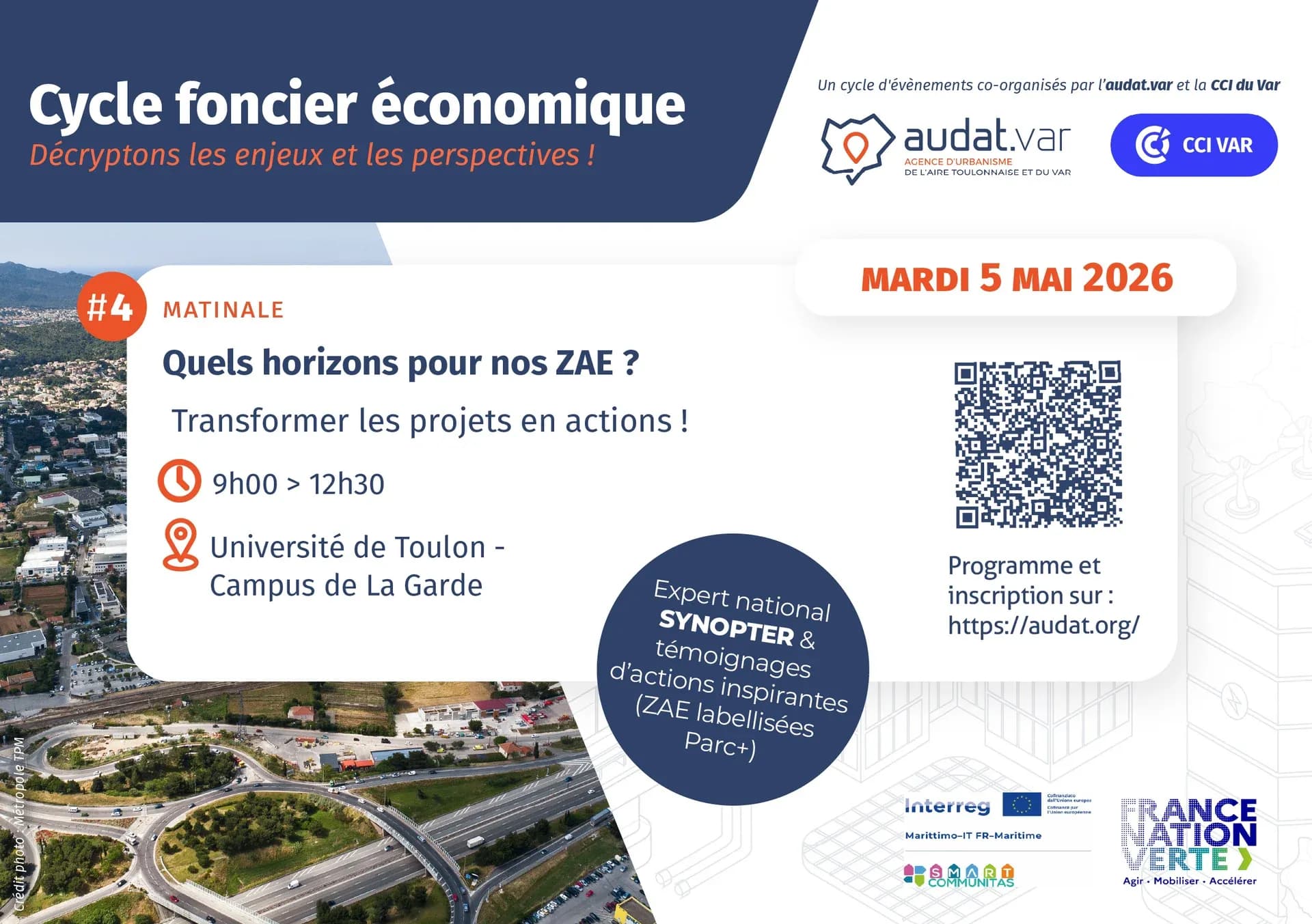Le 5 mai, la CCI du Var, en partenariat avec l'audat.var, organise une matinale dédiée à