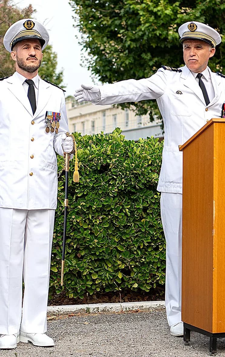Maxime Brenez aux commandes du chasseur de mines Tripartite Lyre