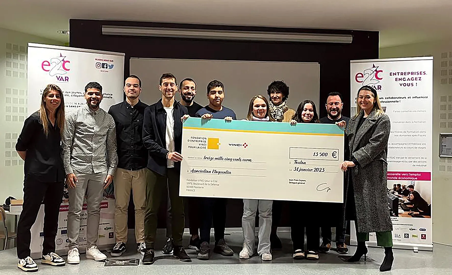 Un chèque de 13 500€ pour l’association Eloquentia